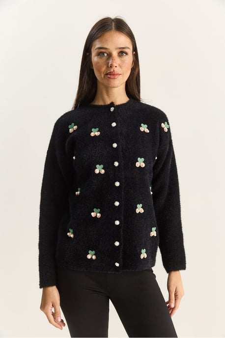Broderad Knappad Cardigan - Image 2