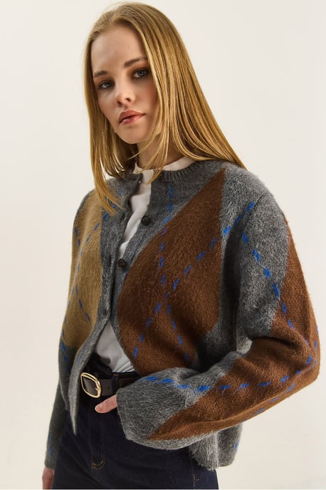 Argyle Patroon Ronde Hals Vest - Image 3