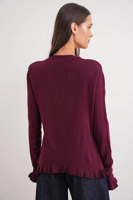 Volangribbad stickad cardigan - Image 5