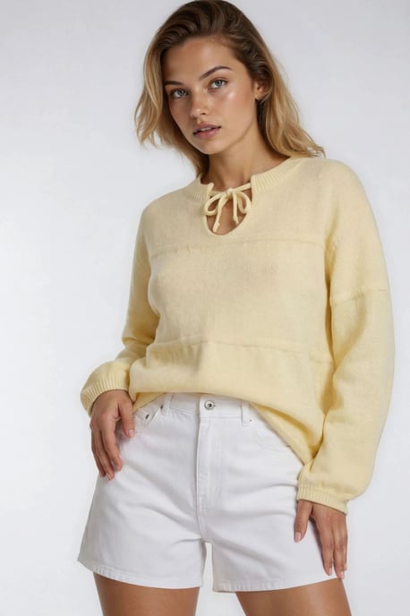 Tie-Detail Loose Knit Sweater - Image 2