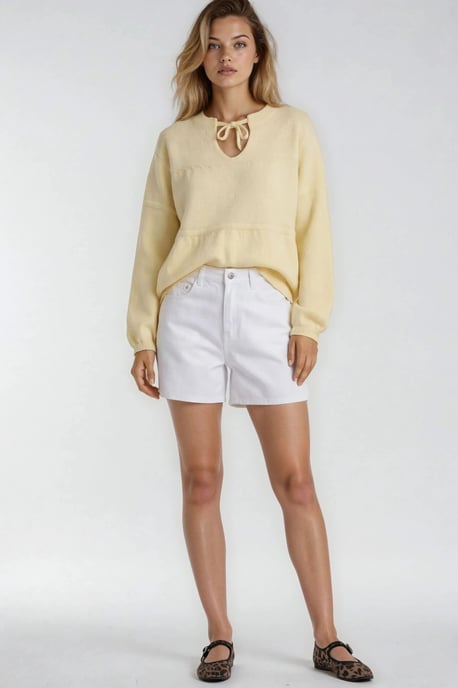 Tie-Detail Loose Knit Sweater - Image 3