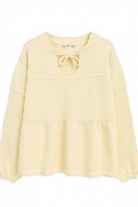 Tie-Detail Loose Knit Sweater - Image 4