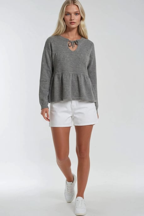 Tie-Detail Loose Knit Sweater - Image 4