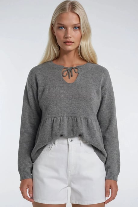 Tie-Detail Loose Knit Sweater - Image 5