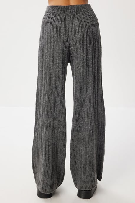 Off-Shoulder Ribbad Stickad Tvådelad Set - Image 6