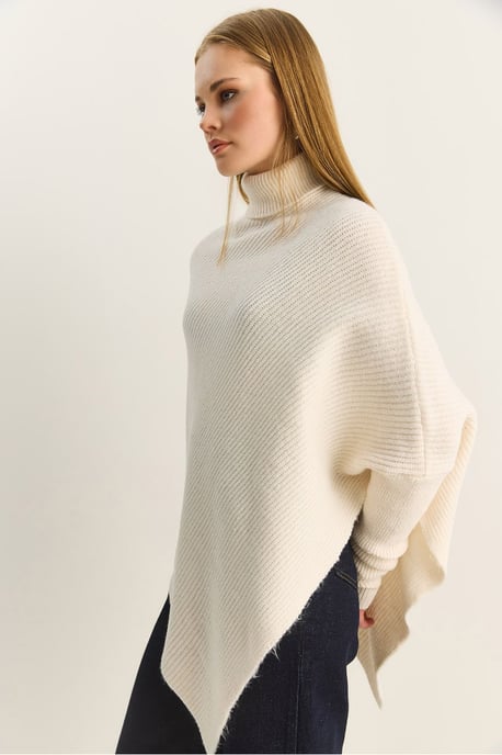 Oversized Turtleneck Ribbed Knit Sweater - Image 5
