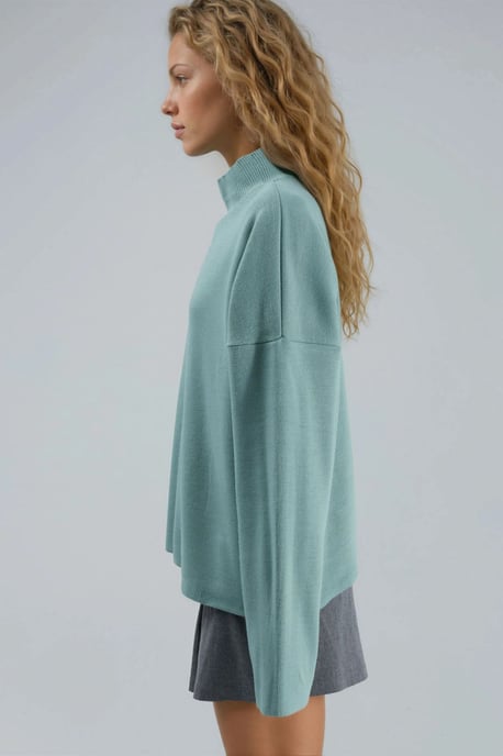 Oversized Ribbed Turtleneck Sweater - Image 4