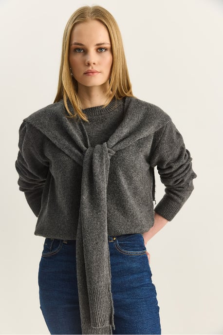 Regular Fit Crew Neck Ribbed Sweater - Image 2