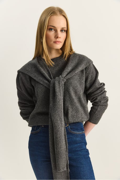 Regular Fit Crew Neck Ribbed Sweater - Image 4