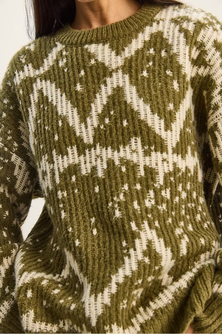Oversized Ethnic Knit Sweater - Image 5
