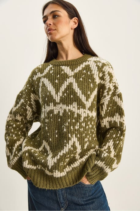 Oversized Ethnic Knit Sweater - Image 6