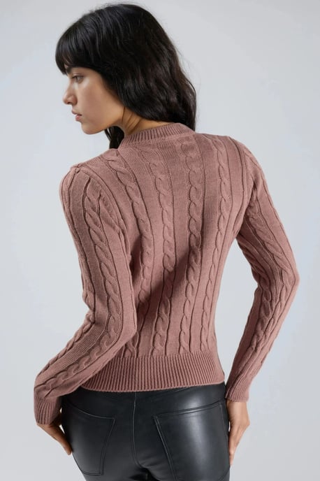 Fitted Cable Knit Sweater - Image 3