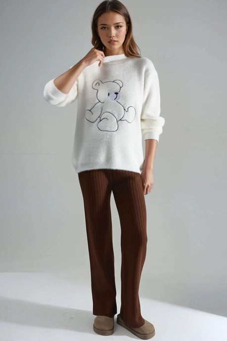 Oversize Teddy Bear Plush Sweater - Image 5