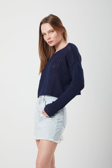 Gehaakt Crop Top met Boot-Hals - Image 2