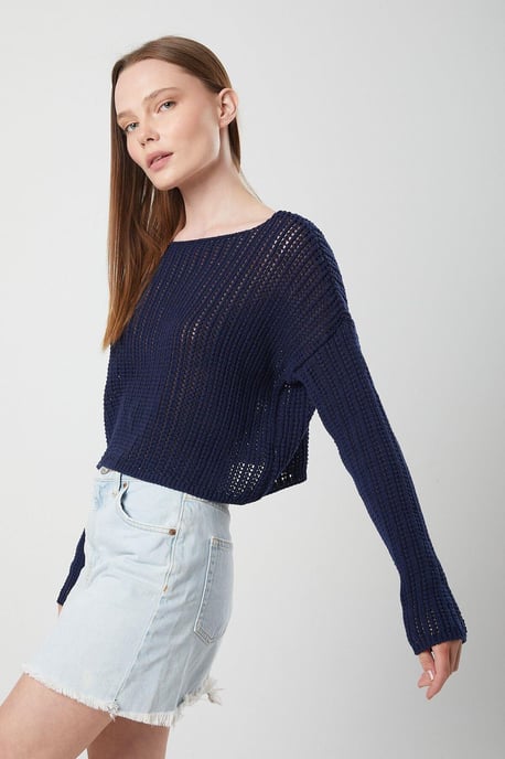 Gehaakt Crop Top met Boot-Hals - Image 3