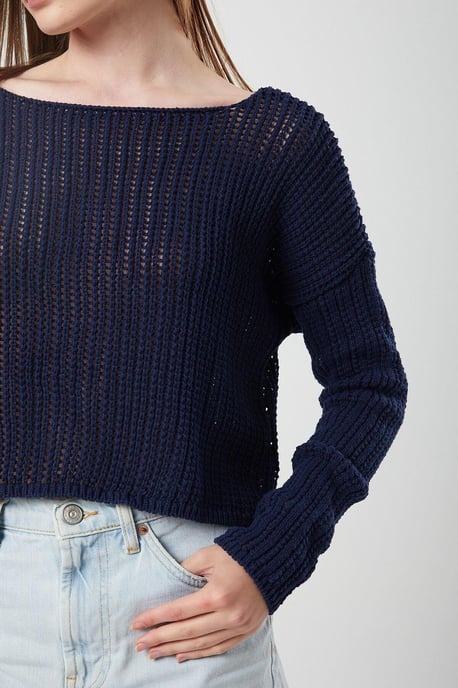 Gehaakt Crop Top met Boot-Hals - Image 4
