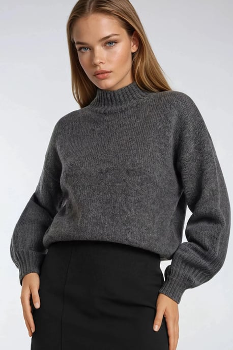 Relaxed Fit Crew Neck Dikke Gebreide Trui - Image 2
