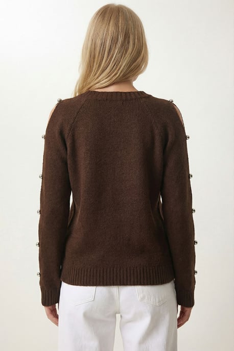 Crew Neck Uitsnijding Gebreide Trui - Image 6