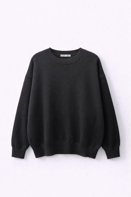 Oversized Ribbed Knit Sweater - Image 1