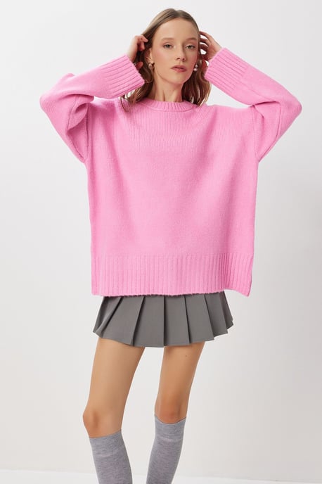 Crew Neck Oversized Basic Tröja - Image 1