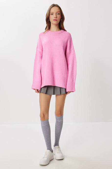 Crew Neck Oversized Basic Tröja - Image 4