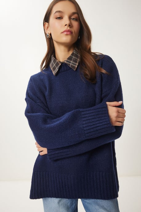 Oversized Basic Tröja med Rundad Hals - Image 2