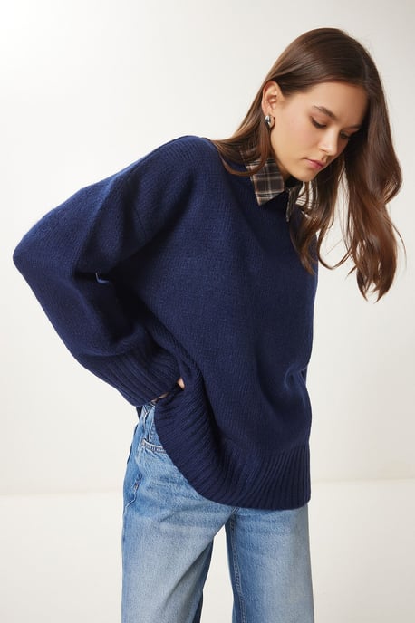 Oversized Basic Tröja med Rundad Hals - Image 3