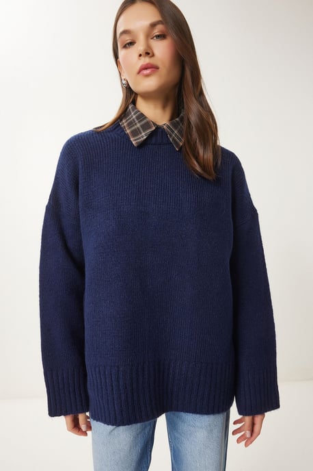 Oversized Basic Tröja med Rundad Hals - Image 4