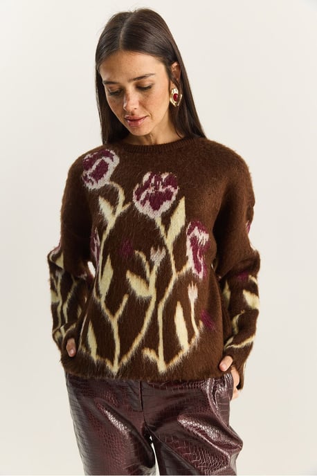 Ronde Hals Bloemen Trui - Image 5