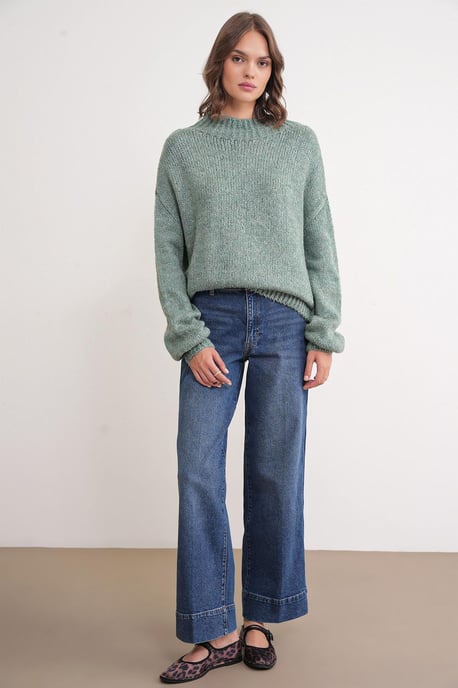 Relaxed Fit Crew Neck Dikke Gebreide Trui - Image 2