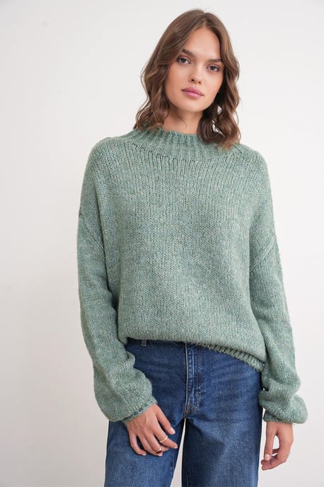 Relaxed Fit Crew Neck Dikke Gebreide Trui - Image 3