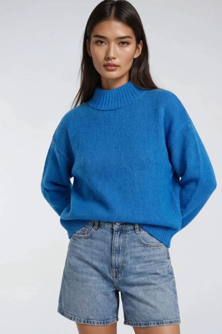 Relaxed Fit Crew Neck Dikke Gebreide Trui - Image 3