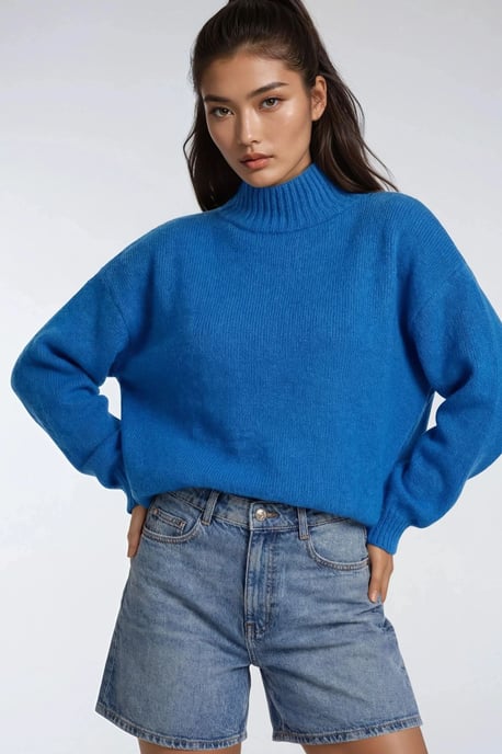 Relaxed Fit Crew Neck Dikke Gebreide Trui - Image 4