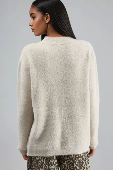 Oversize Teddy Bear Plush Sweater - Image 3