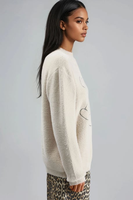 Oversize Teddy Bear Plush Sweater - Image 4