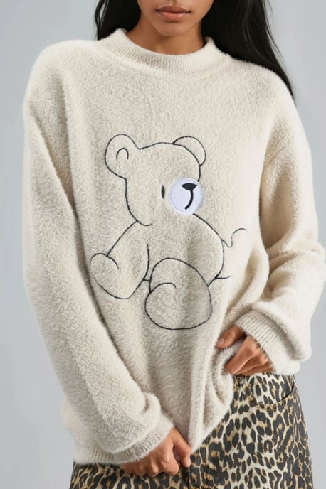 Oversize Teddy Bear Plush Sweater - Image 6