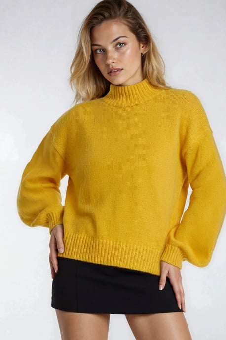 Relaxed Fit Crew Neck Thick Knit Sweater - Image 2