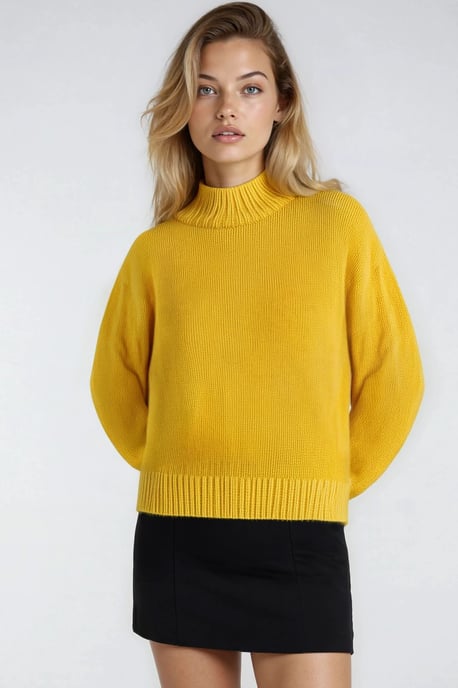 Relaxed Fit Crew Neck Thick Knit Sweater - Image 4