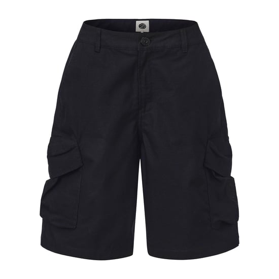 Pretty Green Mens Cotton Reinforced Tailored Casual Cargo Shorts (Black) - Image 1