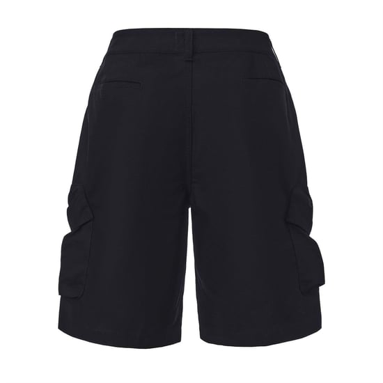 Pretty Green Mens Cotton Reinforced Tailored Casual Cargo Shorts (Black) - Image 2