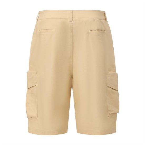 Pretty Green Mens Cotton Reinforced Tailored Casual Cargo Shorts (Beige) - Image 2