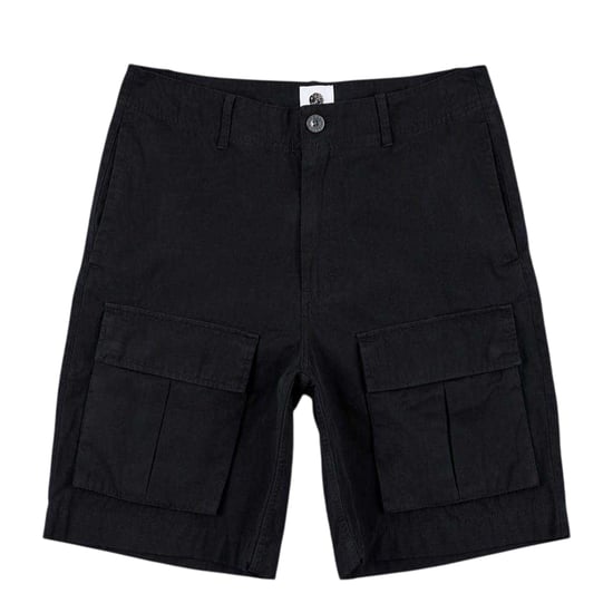 Pretty Green Mens Cotton Cargo Shorts (Black) - Image 1