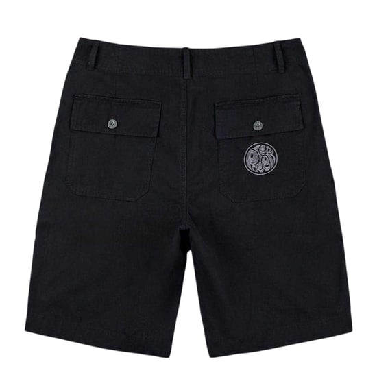 Pretty Green Mens Cotton Cargo Shorts (Black) - Image 2