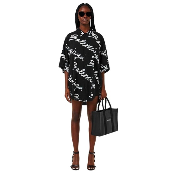 Balenciaga Dames/Dames Script Relaxed Fit Shorts (Zwart) - Image 1