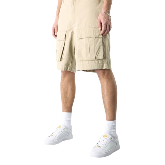 Pretty Green Mens Cotton Cargo Shorts (Sand) - Image 2