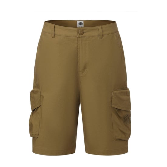 Pretty Green Mens Cotton Reinforced Tailored Casual Cargo Shorts (Khaki Green) - Image 1