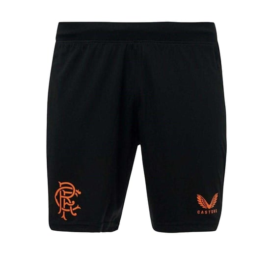 Castore Heren Rangers FC Athletic Shorts (Zwart/Oranje Print) - Image 1