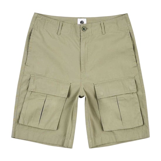 Pretty Green Mens Cotton Cargo Shorts (Green) - Image 1