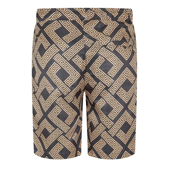 Criminal Damage Heren Roman Fleece Greek Key Korte broek (Zwart/Goud) - Image 2