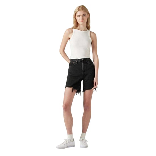 Levis Dames/Dames 501 Denim Mid Thigh Jean Shorts (Zwart) - Image 1